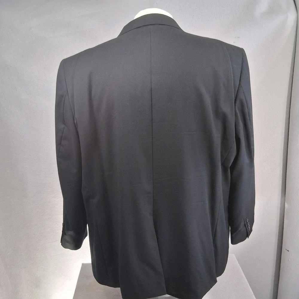 Jos. A. Bank Sport Coat 54R Solid Black Traveler Collection 100% Wool Regal Fit